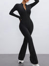 ZASUWA Female Sexy Zipper Flare Jumpsuit