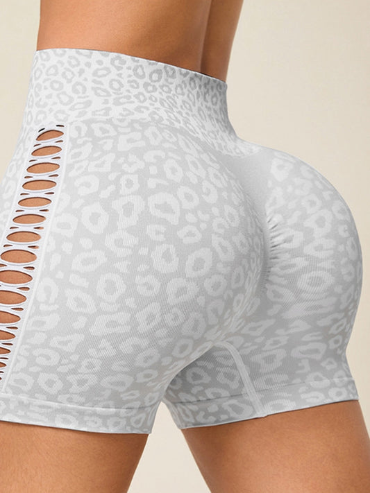 ZASUWA Female Leopard Print Hollow Out Hot Booty Shorts