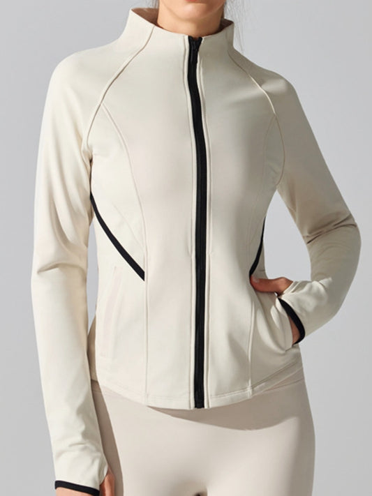 ZASUWA Female Fleece Zipper Thumbhole Jacket