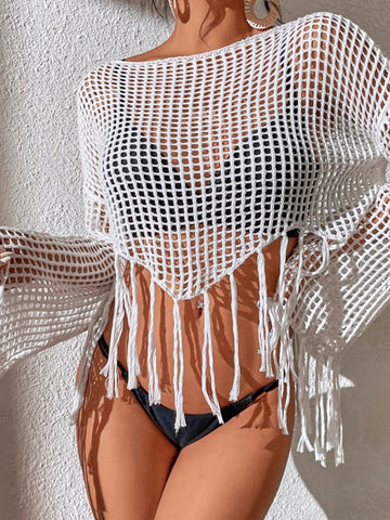 ZASUWA Female Sexy Fishnet Without Bikini Set Swimwear Cover-up