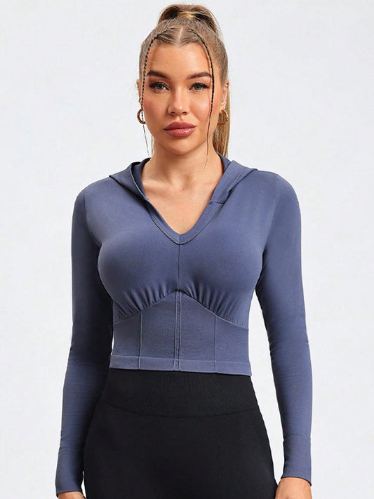 ZASUWA Female Corset With Hat Cropped Hoodie