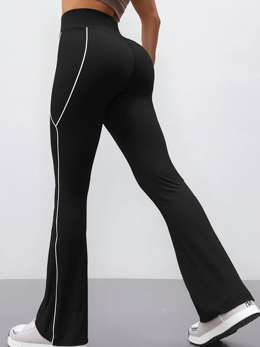 ZASUWA Female Contrast Color Stripes Flare Leggings