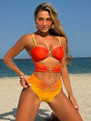 ZASUWA Female Ombre Mesh Hollow Out Bikini Set