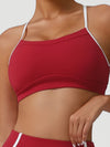 ZASUWA Female Contrast Color Stripes Cutout Sports Bras