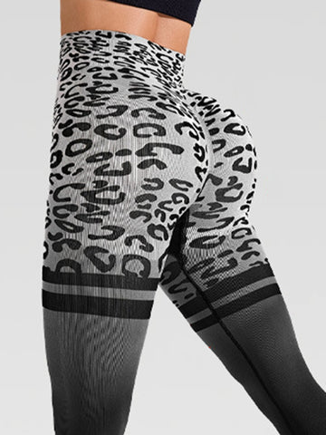 ZASUWA Female Leopard Print Ombre High-rise Leggings