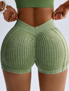 ZASUWA Female Deep V Back Ribbed Booty Shorts