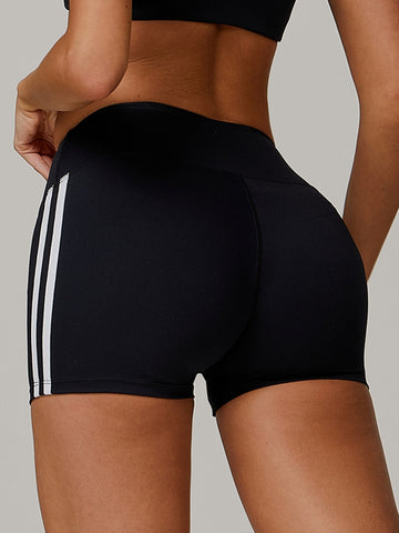 ZASUWA Female Contrast Color Stripes High-rise Shorts