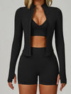 ZASUWA Female Deep V Back Seamless High-rise Short Tracksuit