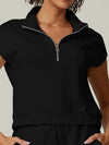 ZASUWA Female Casual Stand Collar Short Sleeves