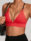 ZASUWA Female Contrast Color Cross Back Sports Bras
