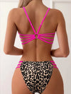 ZASUWA Female Sexy Leopard Print Contrast Color Design Bikini Set