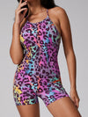 ZASUWA Female Leopard Print Cross Back Romper