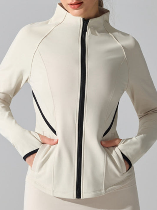 ZASUWA Female Fleece Zipper Thumbhole Jacket