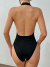 ZASUWA Female Deep V Collar Halter Backless One Piece