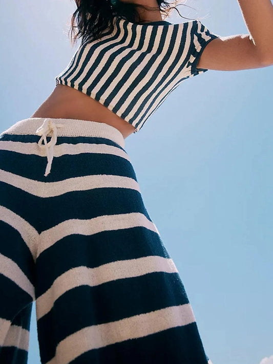 ZASUWA Female Sexy Contrast Color Stripes 2-Pieces Cover-up Without Bikini