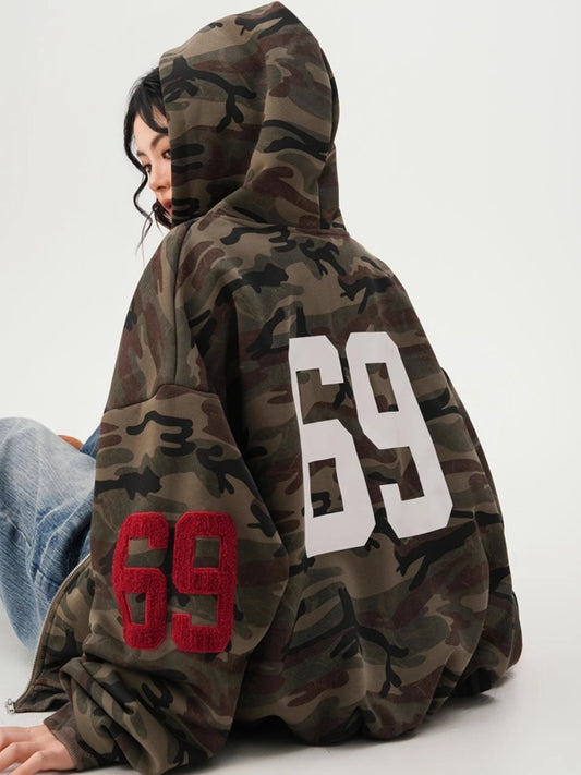ZASUWA Feamle Pocket Camouflage Hoodie