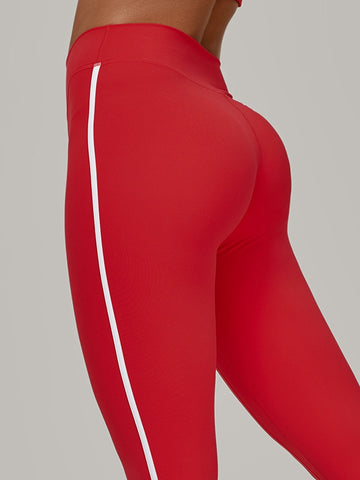 ZASUWA Female Contrast Color Stripe High-rise Leggings