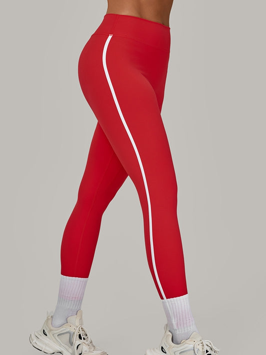 ZASUWA Female Contrast Color Stripe High-rise Leggings