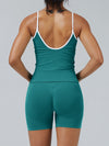 ZASUWA Female Stripes Seamless High-rise Short Tracksuit