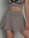 ZASUWA Female Wave-edge 2 In 1 Tennis Skirts Suits