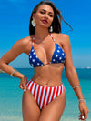 ZASUWA Female Sexy Flags Print Beach Bikini Set