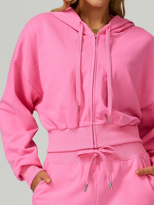 ZASUWA Female Feleece Pocket Casual Zipper Hoodie