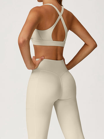 ZASUWA Female V Collar Cross Back V shape-waist Tracksuit