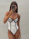 ZASUWA Female Sexy Contrast Color One Piece