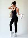 ZASUWA Female Backless Halter Scrunch Bum Jumpsuit