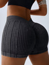 V-shaped Waist Ribbed High-waisted Hip-lift Scrunch Bum Leggings