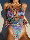 ZASUWA Female Sexy Print Cutout One Piece