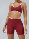 ZASUWA Female Stripes Seamless High-rise Short Tracksuit