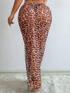 ZASUWA Female Sexy Sheer Mesh Leopard Print Without Bikini Set Swimwear Cover Dress