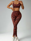 ZASUWA Female Leopard Print Cross Back Tracksuit