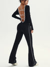ZASUWA Female Cross Back Flare Jumpsuit