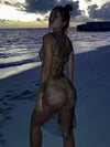 ZASUWA Female Sexy Fishnet Diamond Beach Dress Without Bikini Set