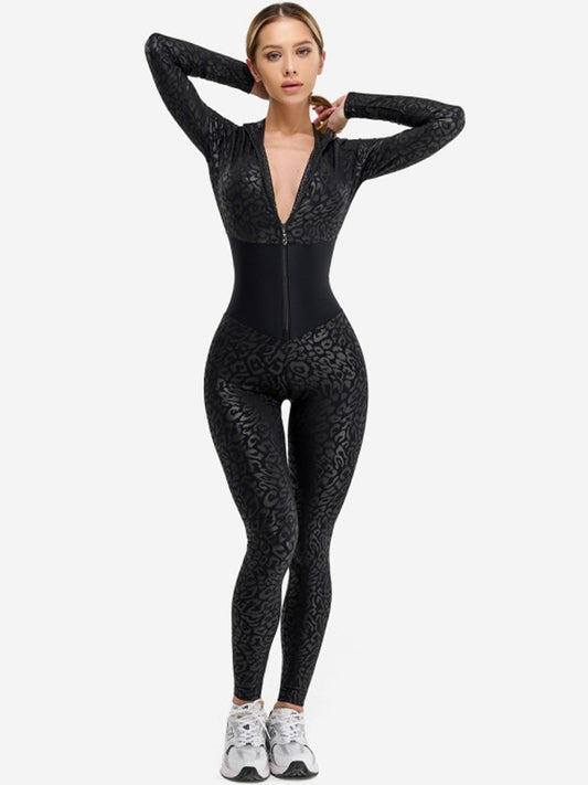 ZASUWA Female Leopard Print Corset Jumpsuit