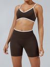 ZASUWA Female Stripes Seamless High-rise Short Tracksuit