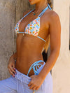 ZASUWA Female Sexy Flower Print Contrast Color Design Bikini Set