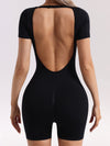 ZASUWA Female Round Colloar Backless Romper