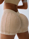 V-shaped Waist Ribbed High-waisted Hip-lift Scrunch Bum Leggings