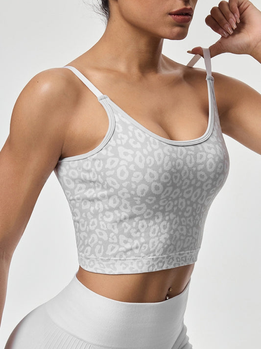 ZASUWA Female Backless Leopard Print Sports Bras