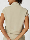 ZASUWA Female Casual Stand Collar Short Sleeves