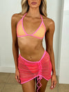 ZASUWA Female Fishnet 3-Pieces Bikini Set