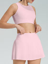 ZASUWA Female Mesh Pleated 2 In 1 Tennis Skirts Suit