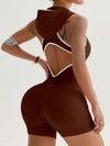 ZASUWA Female Hooded Hollow Out Scrunch Bum Romper