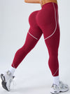ZASUWA FemaleContrast Color Stripes Scrunch Bum Leggings