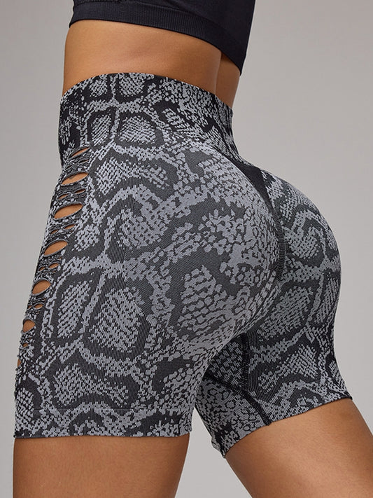 ZASUWA Female Snake Print Cutout Hot Booty Shorts