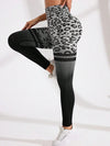 ZASUWA Female Leopard Print Ombre High-rise Leggings