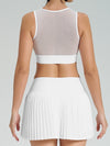 ZASUWA Female Mesh Pleated 2 In 1 Tennis Skirts Suit